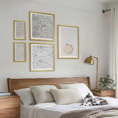 Set di quadri incorniciati con texture boho effetto sabbia