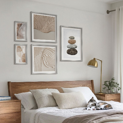 Polittico con cornice Forme astratte dai colori pastello