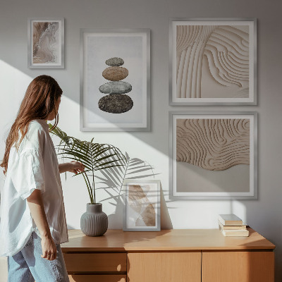 Polittico con cornice Forme astratte dai colori pastello