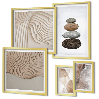 Polittico con cornice Forme astratte dai colori pastello