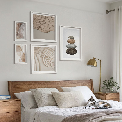 Polittico con cornice Forme astratte dai colori pastello