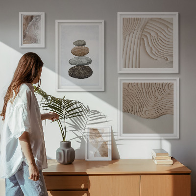 Polittico con cornice Forme astratte dai colori pastello