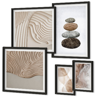 Polittico con cornice Forme astratte dai colori pastello
