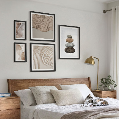 Polittico con cornice Forme astratte dai colori pastello