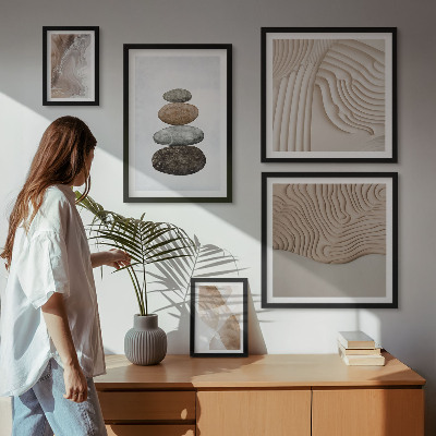 Polittico con cornice Forme astratte dai colori pastello