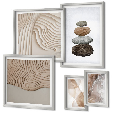 Polittico con cornice Forme astratte dai colori pastello