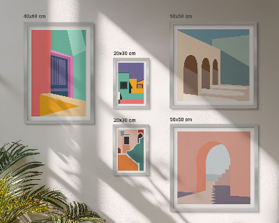Set di quadri incorniciati Illustrazioni colorate della città