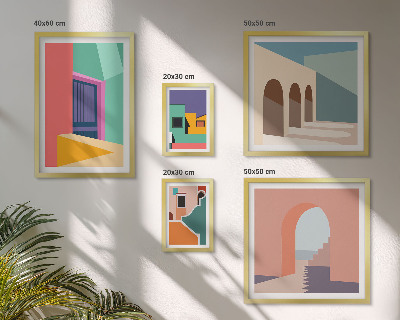 Set di quadri incorniciati Illustrazioni colorate della città