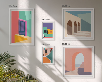 Set di quadri incorniciati Illustrazioni colorate della città