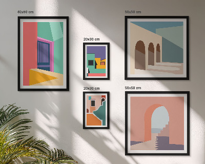 Set di quadri incorniciati Illustrazioni colorate della città