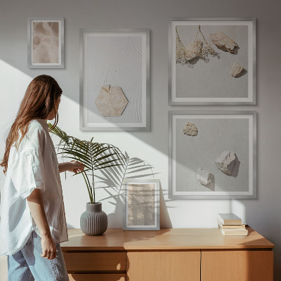 Polittico con cornice Texture naturali e delicate in stile boho.