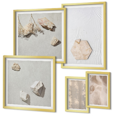 Polittico con cornice Texture naturali e delicate in stile boho.