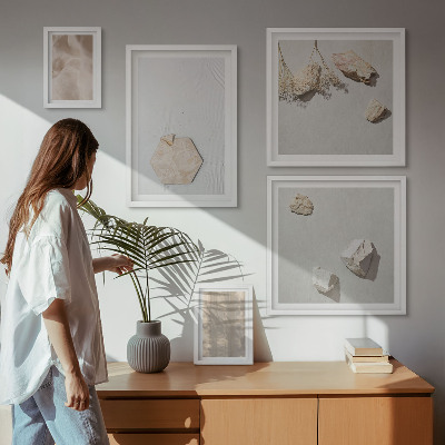 Polittico con cornice Texture naturali e delicate in stile boho.