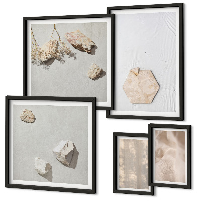 Polittico con cornice Texture naturali e delicate in stile boho.