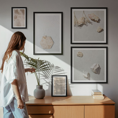 Polittico con cornice Texture naturali e delicate in stile boho.