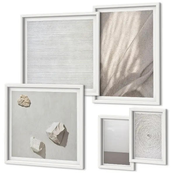 Set di 5 quadri con delicate trame boho ispirate alla natura
