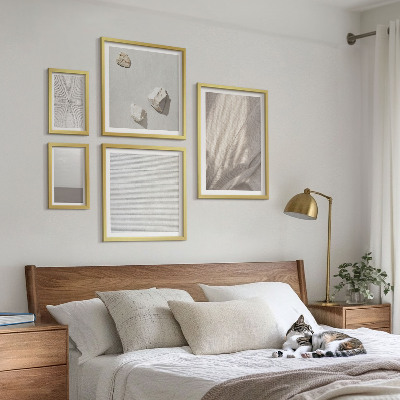Set di 5 quadri Delicate trame boho ispirate alla natura.