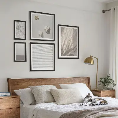 Set di 5 quadri con delicate trame boho ispirate alla natura