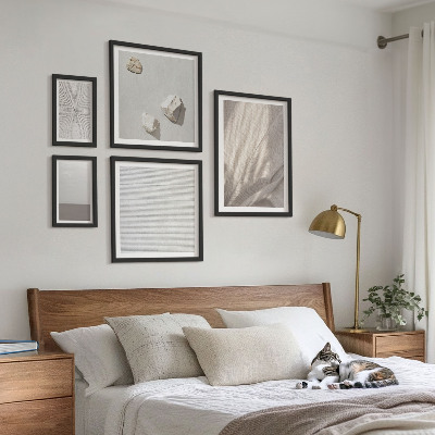 Set di 5 quadri Delicate trame boho ispirate alla natura.