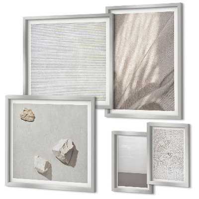 Set di 5 quadri Delicate trame boho ispirate alla natura.