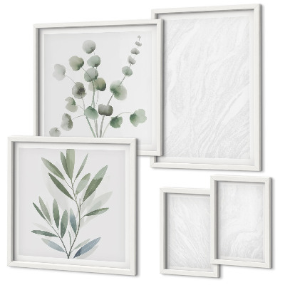 Set di quadri incorniciati Elegante struttura in marmo a forma di ramoscello
