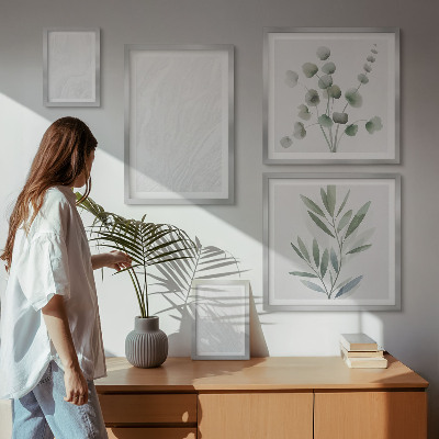 Set di quadri incorniciati Elegante struttura in marmo a forma di ramoscello