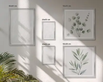 Set di quadri incorniciati decorazione elegante in marmo a forma di ramoscello