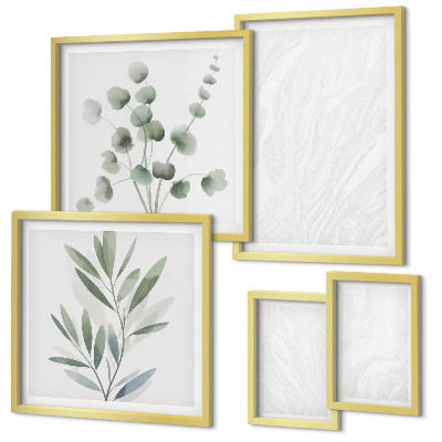 Set di quadri incorniciati Elegante struttura in marmo a forma di ramoscello