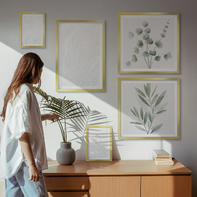 Set di quadri incorniciati Elegante struttura in marmo a forma di ramoscello