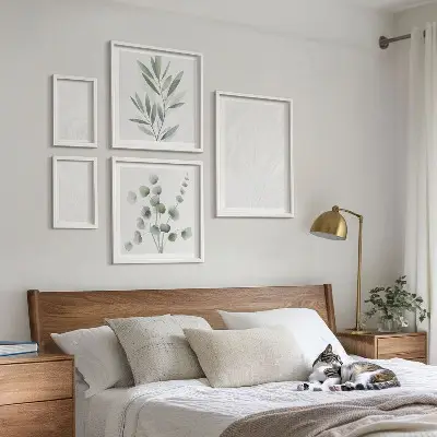 Set di quadri incorniciati decorazione elegante in marmo a forma di ramoscello
