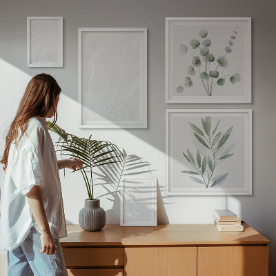 Set di quadri incorniciati Elegante struttura in marmo a forma di ramoscello