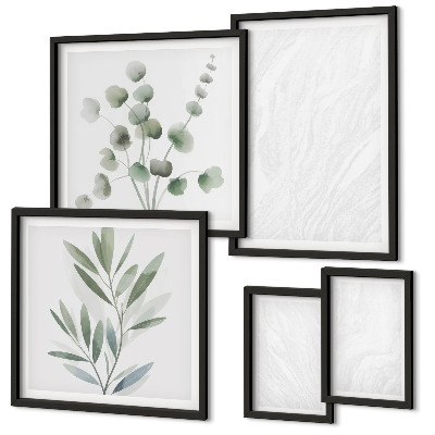Set di quadri incorniciati Elegante struttura in marmo a forma di ramoscello