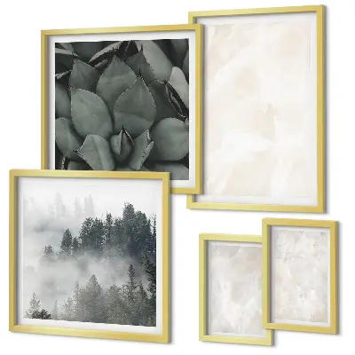 Set di quadri incorniciati con strutture in pietra color pastello