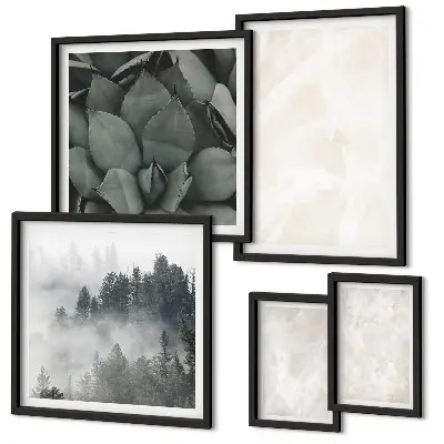 Set di quadri incorniciati con strutture in pietra color pastello