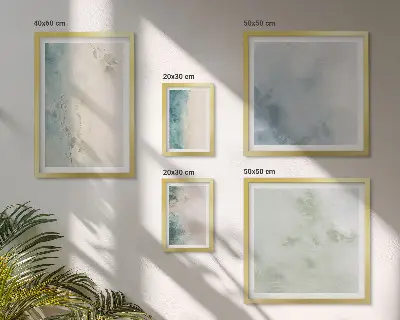 Set di 5 quadri minimalismo su tela con acquerelli versati