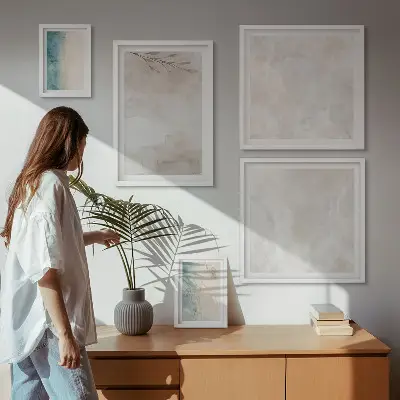 Polittico con cornice con delicata texture effetto acquerello