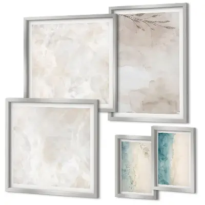 Polittico con cornice con delicata texture effetto acquerello