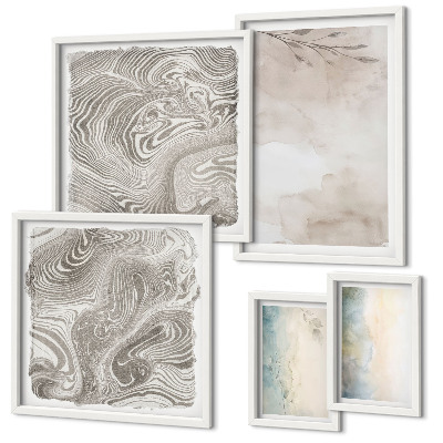 Set di 5 quadri Colori ad acquerello delicati