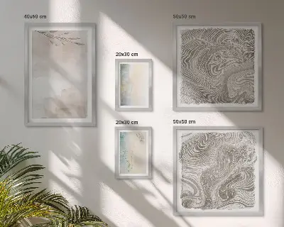 Set di 5 quadri con stampa colori ad acquerello delicati