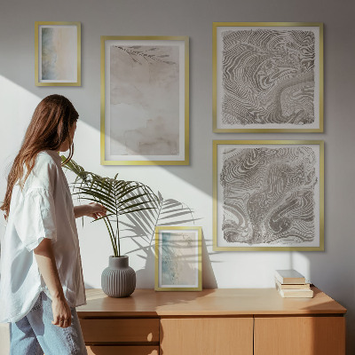 Set di 5 quadri Colori ad acquerello delicati