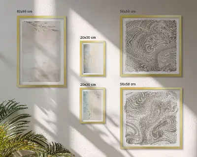 Set di 5 quadri con stampa colori ad acquerello delicati
