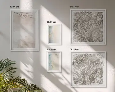 Set di 5 quadri con stampa colori ad acquerello delicati