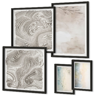 Set di 5 quadri Colori ad acquerello delicati