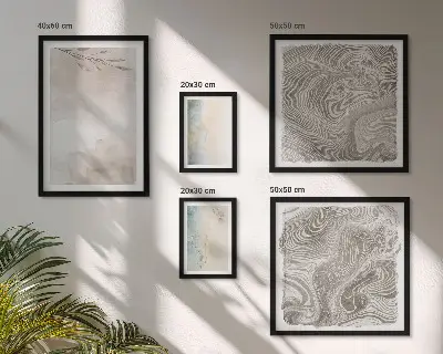 Set di 5 quadri con stampa colori ad acquerello delicati