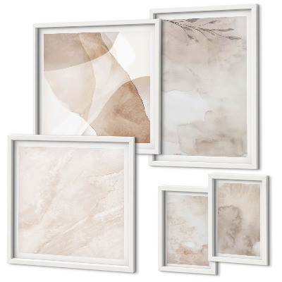 Set di quadri incorniciati Colori ad acquerello, texture boho