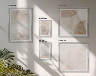 Set di quadri incorniciati con colori ad acquerello e texture boho