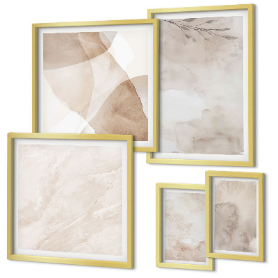 Set di quadri incorniciati Colori ad acquerello, texture boho