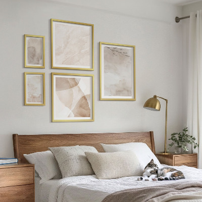 Set di quadri incorniciati Colori ad acquerello, texture boho