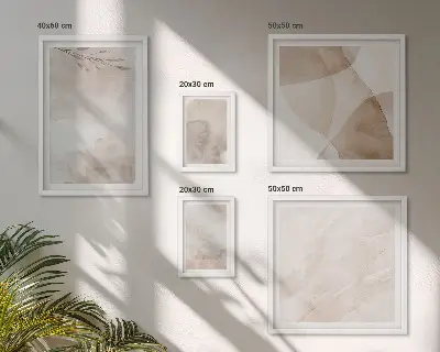 Set di quadri incorniciati con colori ad acquerello e texture boho