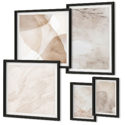 Set di quadri incorniciati Colori ad acquerello, texture boho